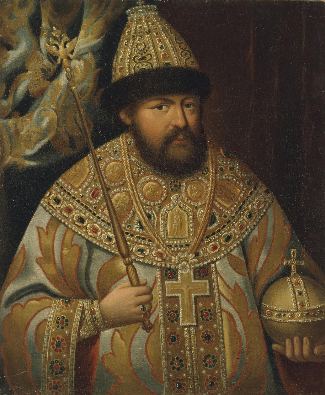 Retrato do czar Alexis I Mikhailovich da Rússia 1629-1676, final do século XVIII. de Unbekannt