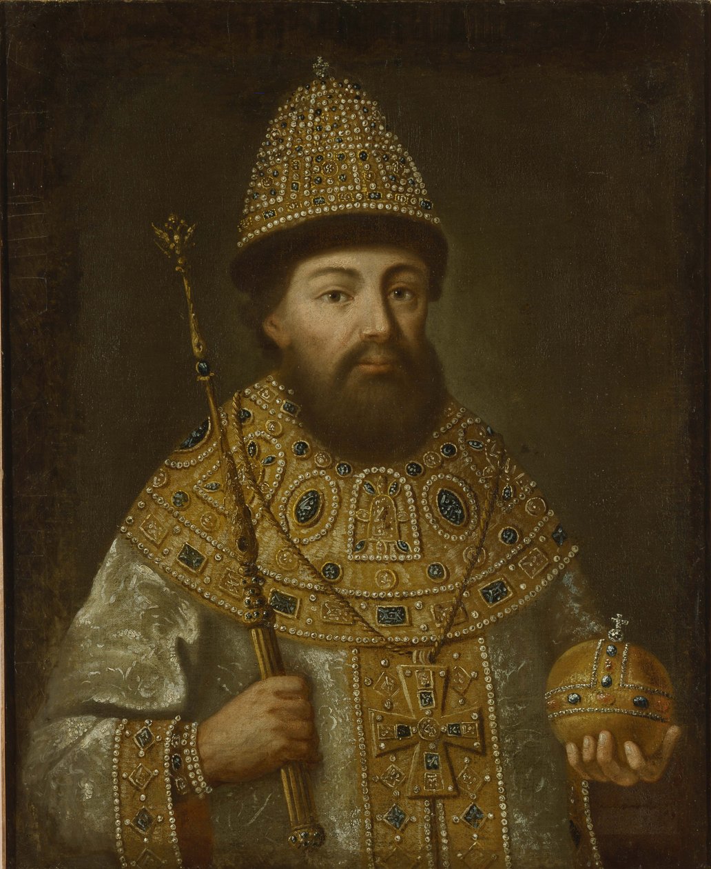 Retrato do czar Alexis I Mikhailovich da Rússia 1629-1676, ca 1675 de Unbekannt