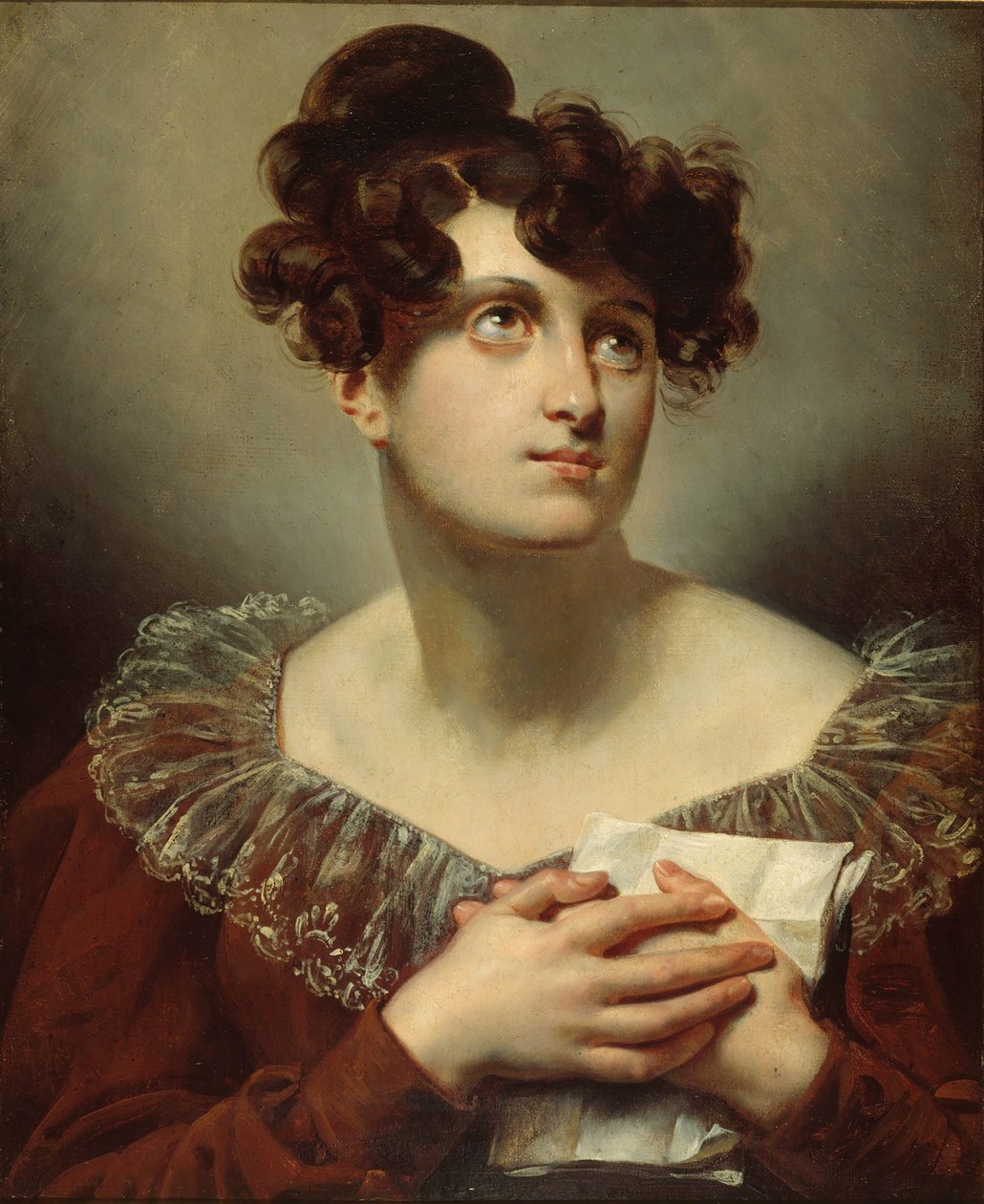 Retrato da actriz Mademoiselle Mars Anne Francoise Hyppolyte Boutet, Fim do século XVIII. de Unbekannt