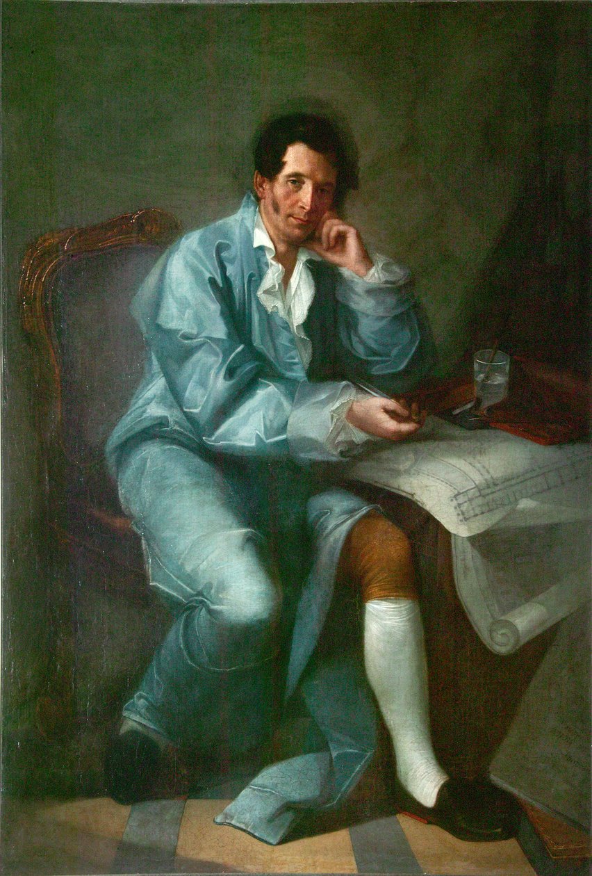 Retrato do arquiteto Jean Baptiste Vallin de la Mothe 1729-1800 de Unbekannt