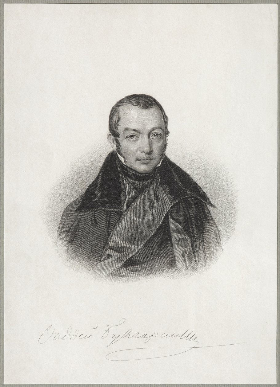 Retrato do autor Faddei Bulgarin 1789-1859, 1841 de Unbekannt