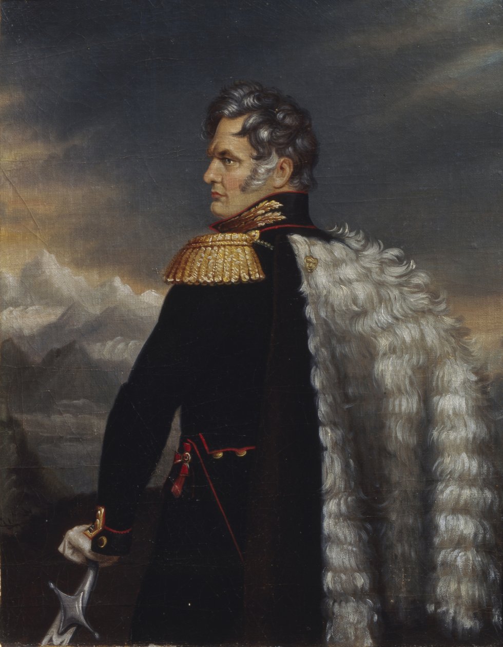 Retrato do comandante em chefe do exército russo no Cáucaso Aleksey Yermolov 1777-1861, 1825 de Unbekannt