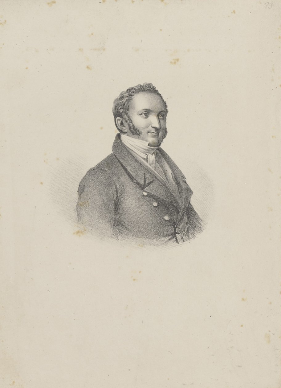Retrato do compositor Gioachino Antonio Rossini 1792-1868, 1826. de Unbekannt