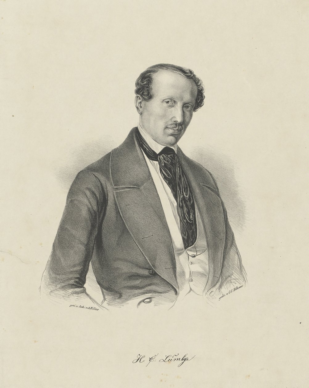Retrato do compositor Hans Christian Lumbye 1810-1874, c. 1850 de Unbekannt