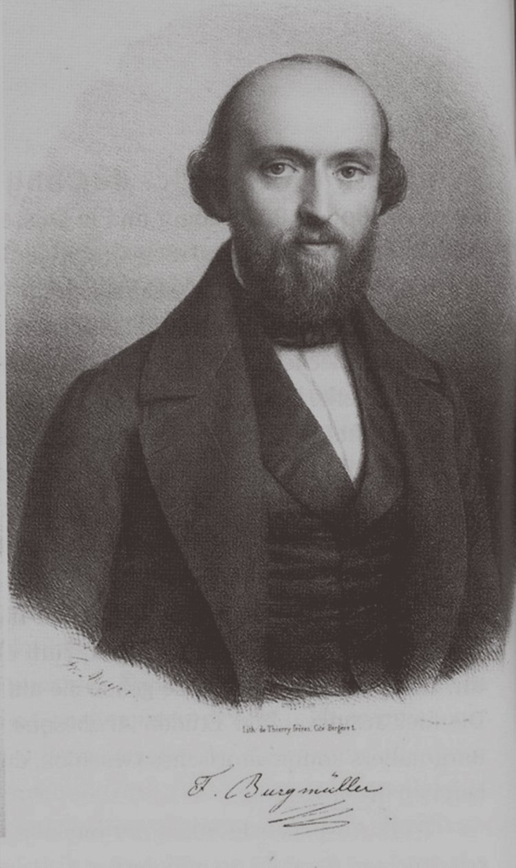 Retrato do compositor Johann Friedrich Franz Burgmüller 1806-1874, c. 1840 de Unbekannt