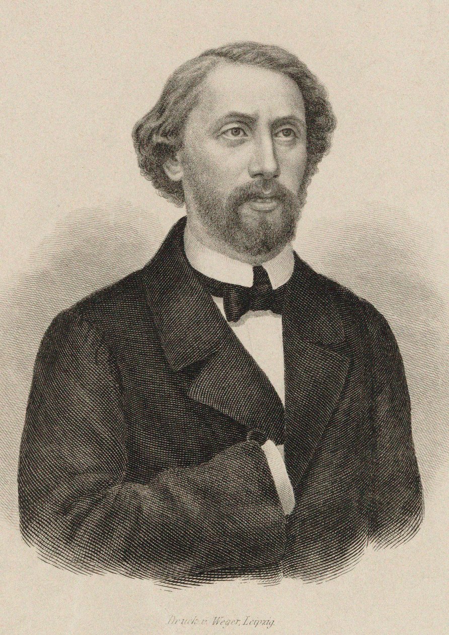 Retrato do pianista e compositor Julius Schulhoff 1825-1898, 1860. de Unbekannt