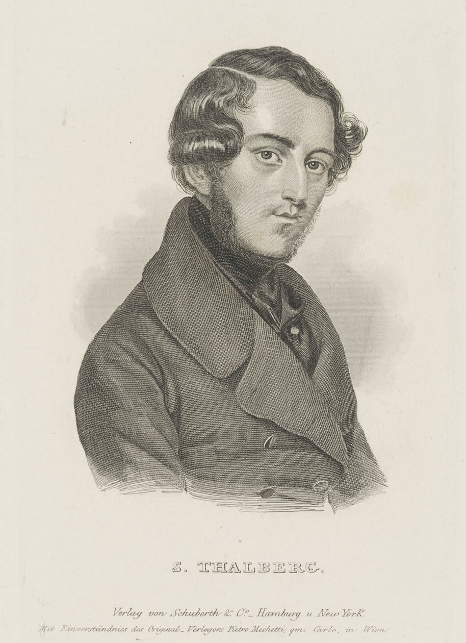 Retrato do pianista e compositor Sigismund Thalberg 1812-1871, c. 1850 de Unbekannt