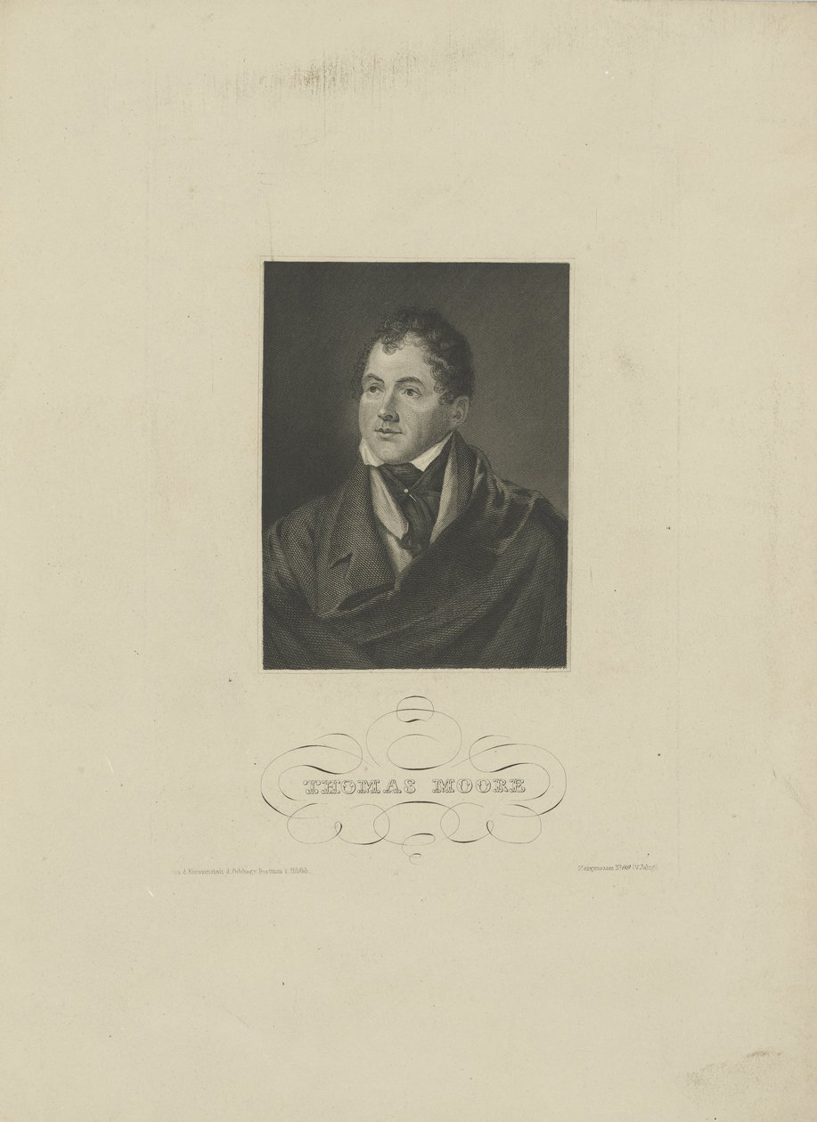 Retrato do poeta Thomas Moore 1779-1852, década de 1830. de Unbekannt