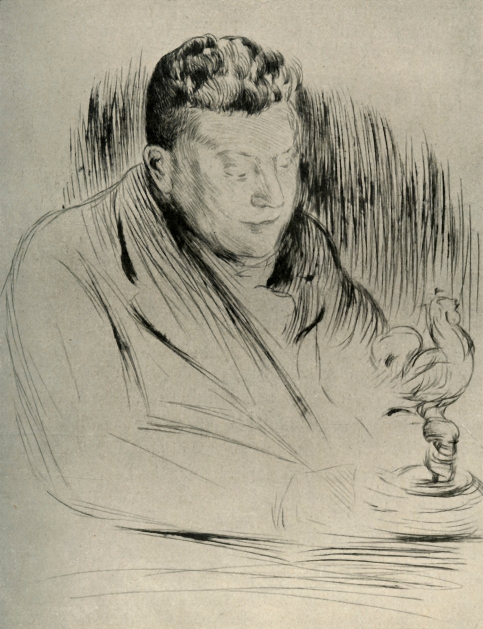 Retrato do escultor Alfred Gilbert, 1908. de Unbekannt