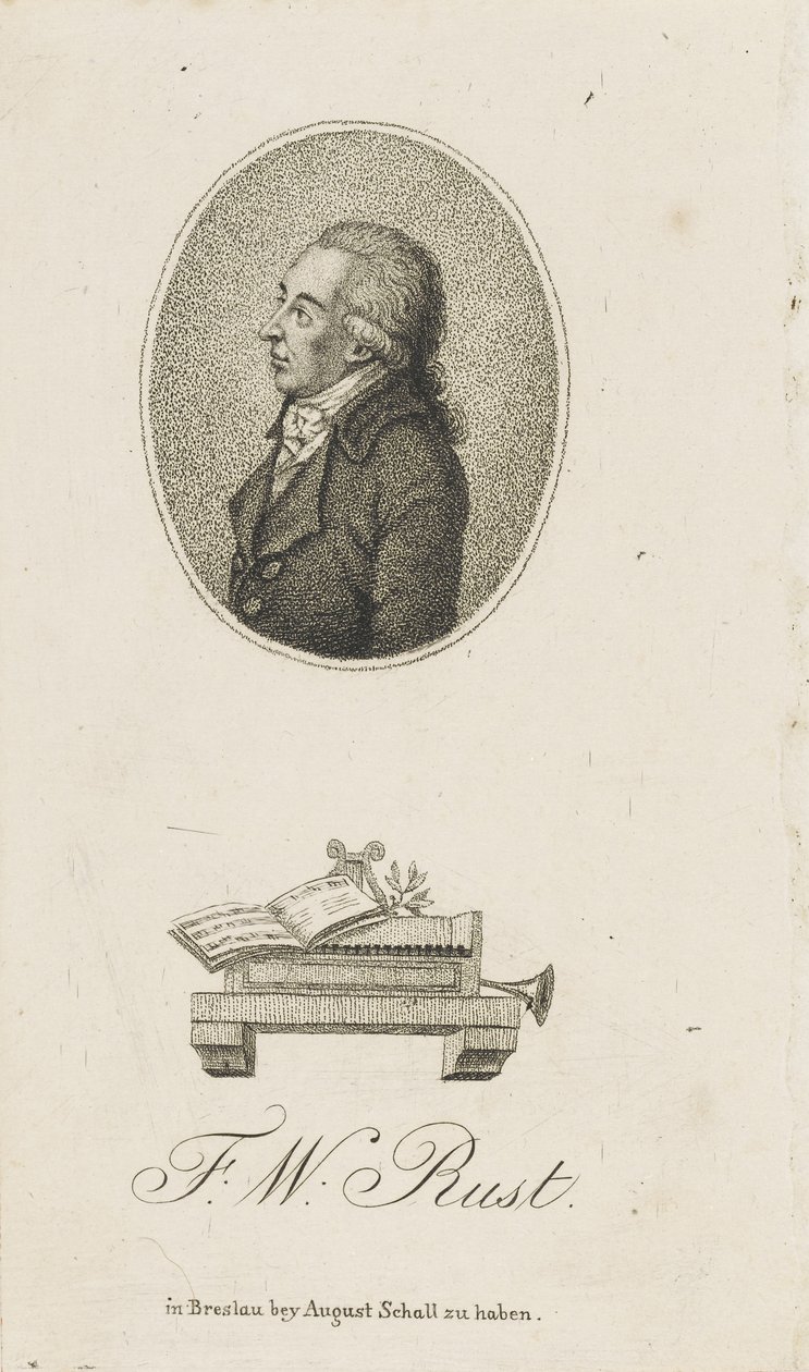 Retrato do violinista e compositor Friedrich Wilhelm Rust 1739-1796, c. 1800. de Unbekannt