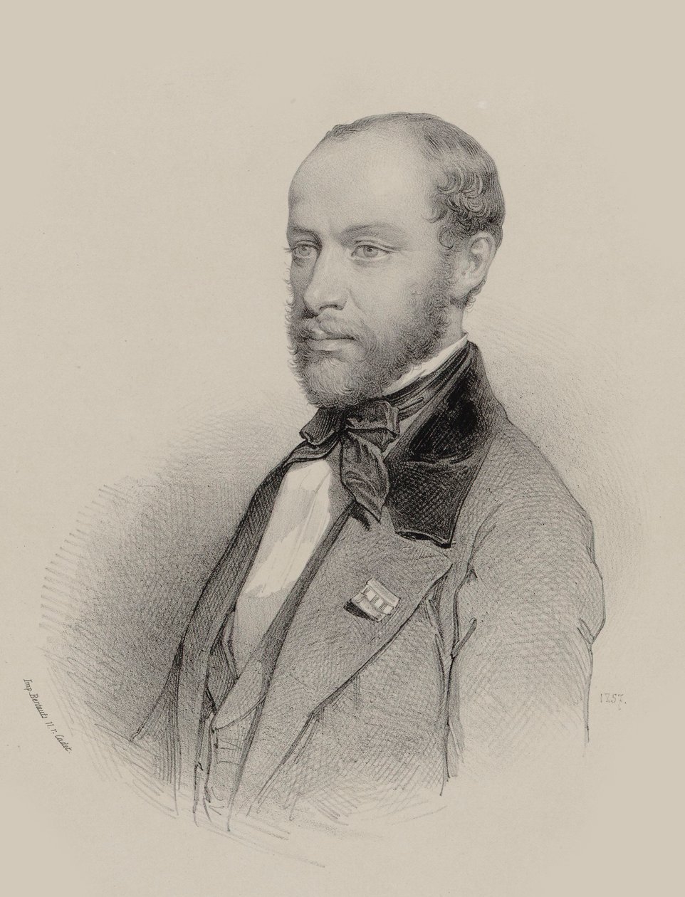 Retrato do violinista e compositor Henri Vieuxtemps 1820-1881, 1857. de Unbekannt