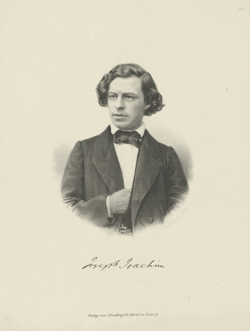 Retrato do violinista e compositor Joseph Joachim 1831-1907, ca 1855. de Unbekannt