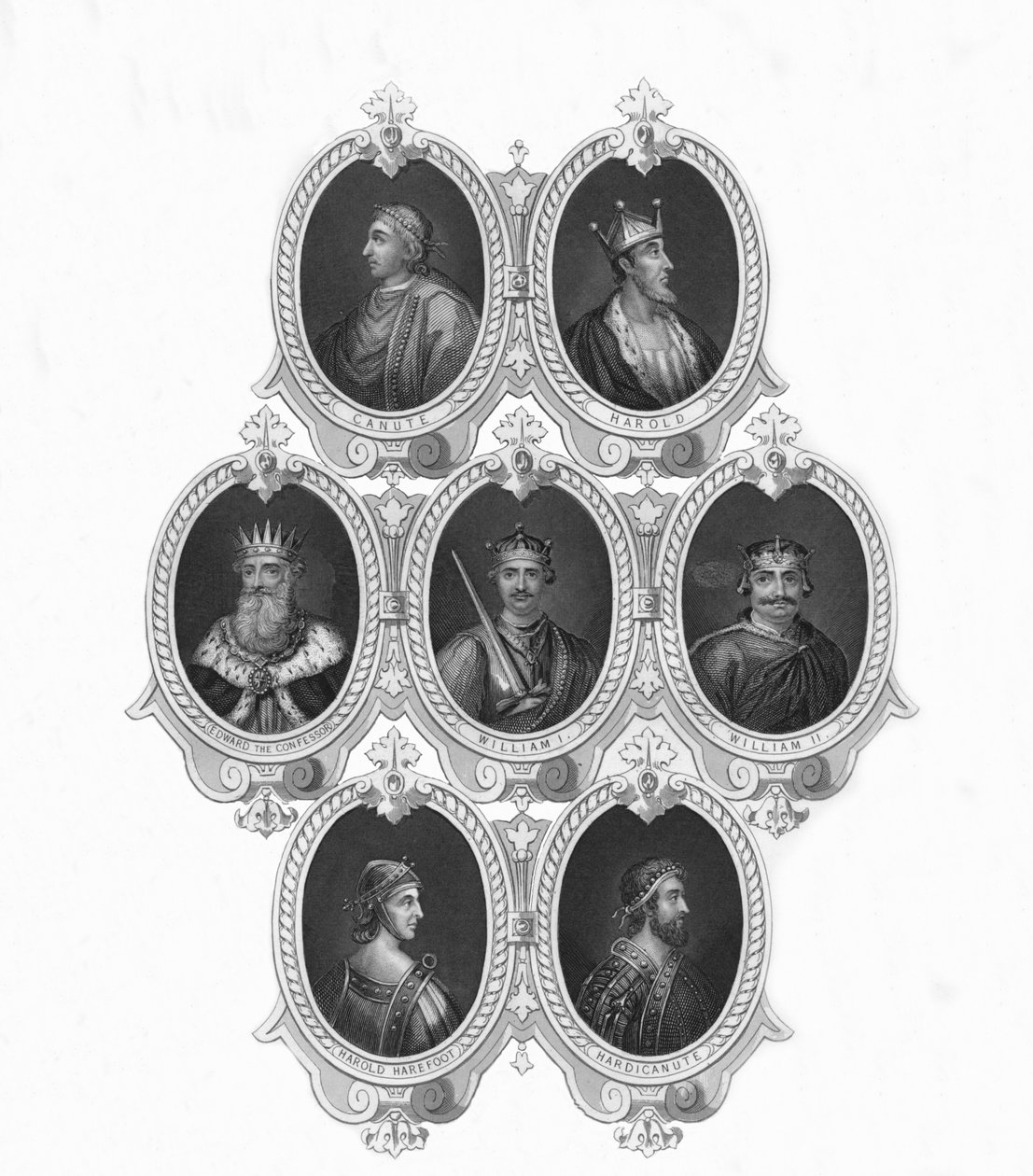 Retratos de moedas antigas, meados do século XIX. de Unbekannt