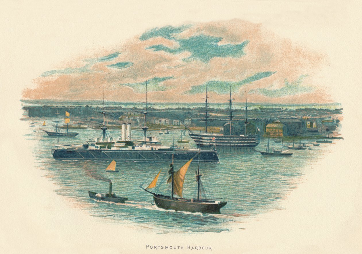 Porto de Portsmouth, c1890 de Unbekannt