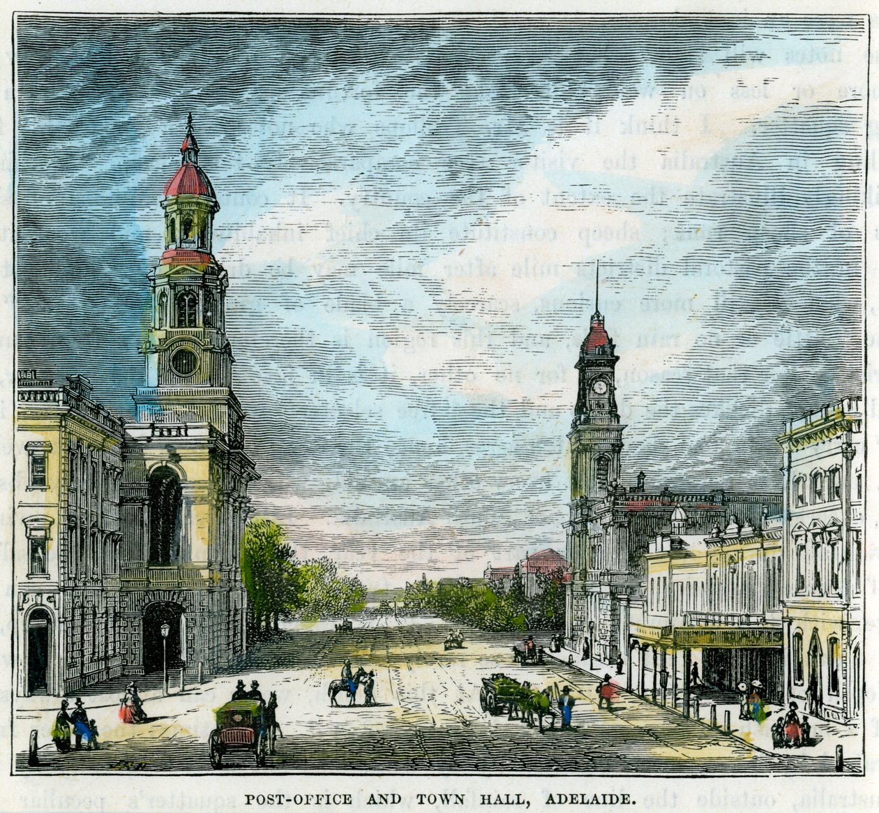 Post Office and Town Hall, Adelaide, Austrália Meridional, Austrália, c1880 de Unbekannt