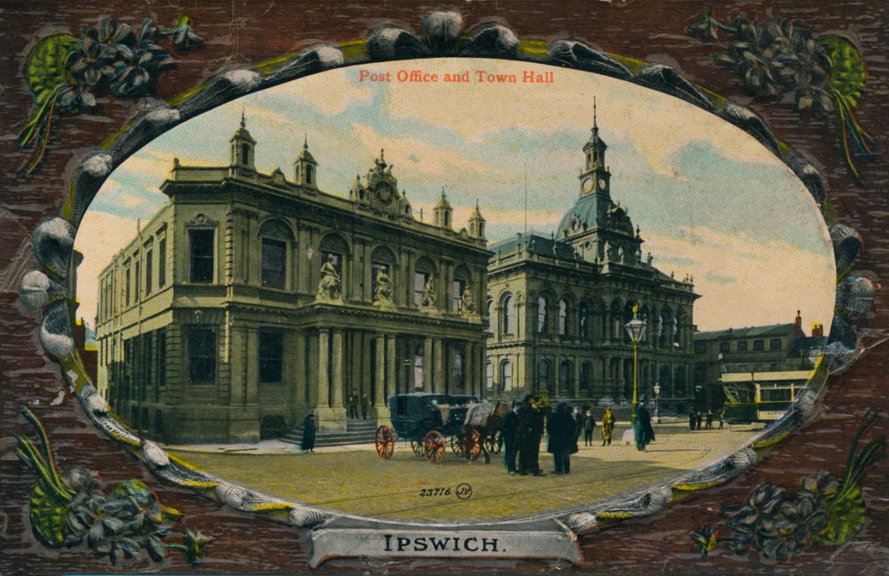 Correios e prefeitura, Ipswich, Suffolk, c1905 de Unbekannt
