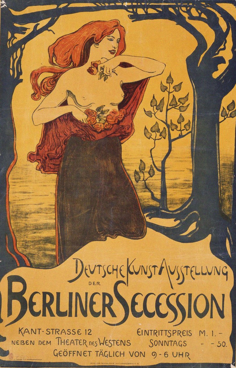 Cartaz para a Exposição da Secessão de Berlim, c. 1900 de Unbekannt