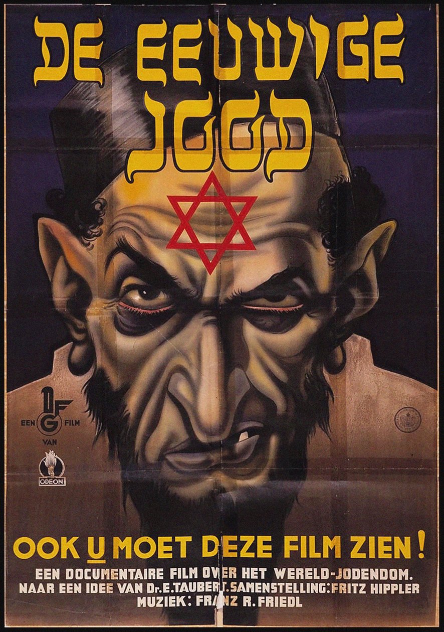 Poster para o filme anti-semita The Eternal Jewal, 1940. de Unbekannt