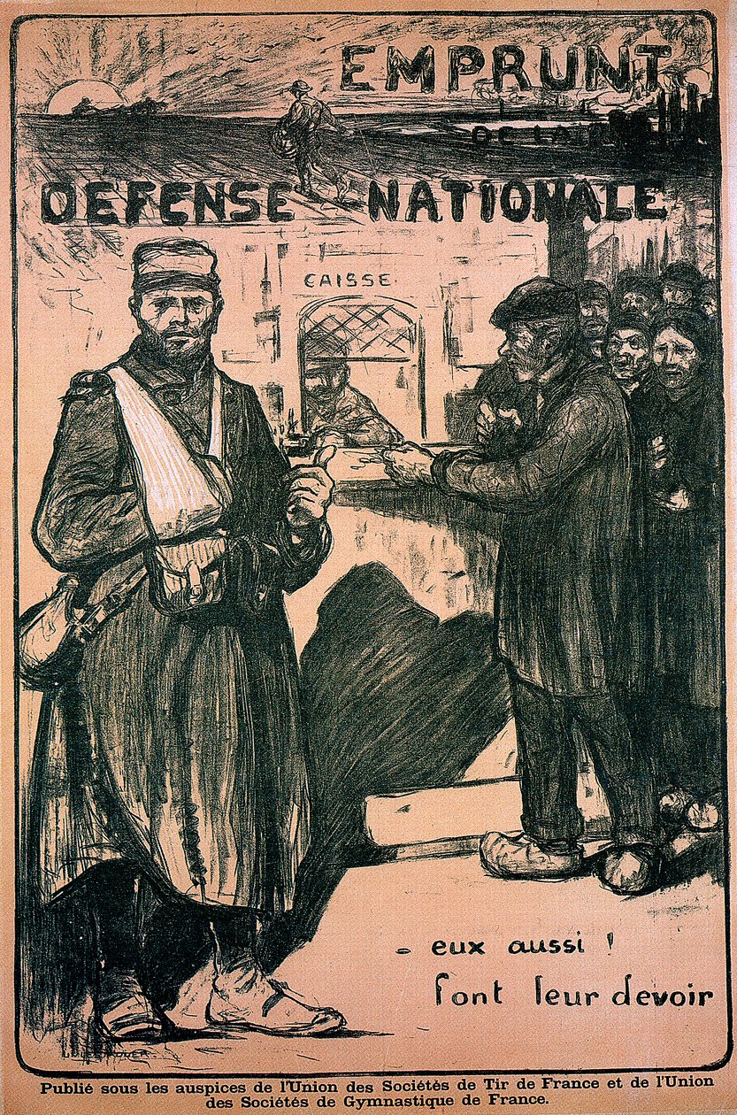 Cartaz em homenagem ao esforço de guerra, francês, Primeira Guerra Mundial, 1914-1918 de Unbekannt