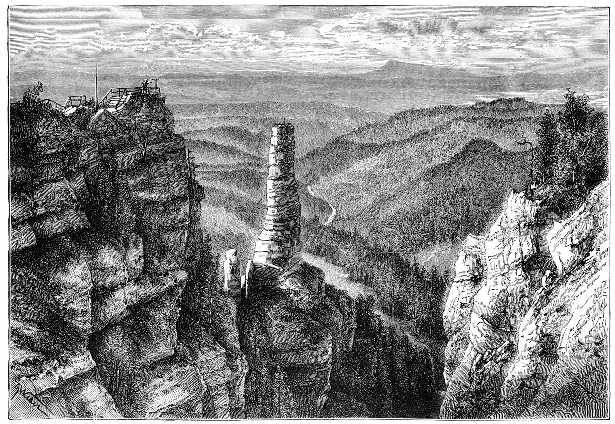Prebischer Kogel, na Suíça Saxônica, 1879 de Unbekannt