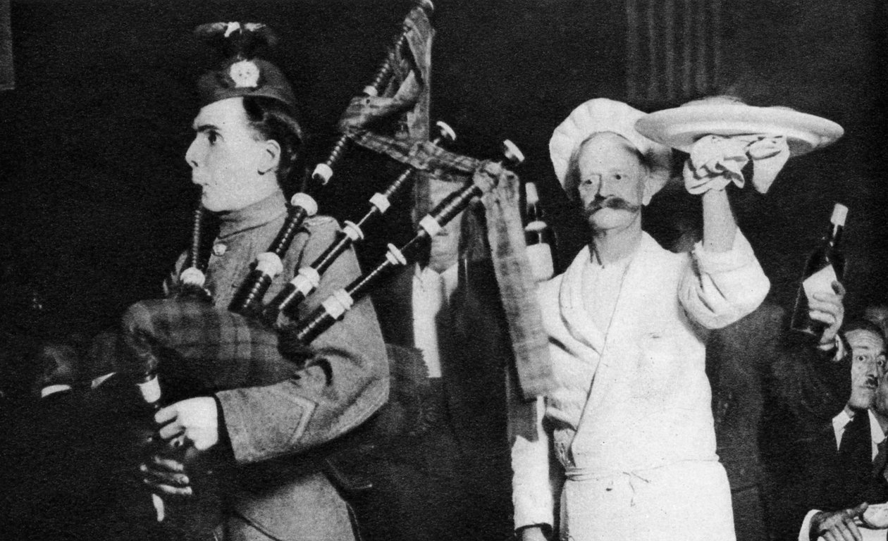 Apresentação dos haggis em um banquete caledoniano, Londres, 1926-1927 de Unbekannt