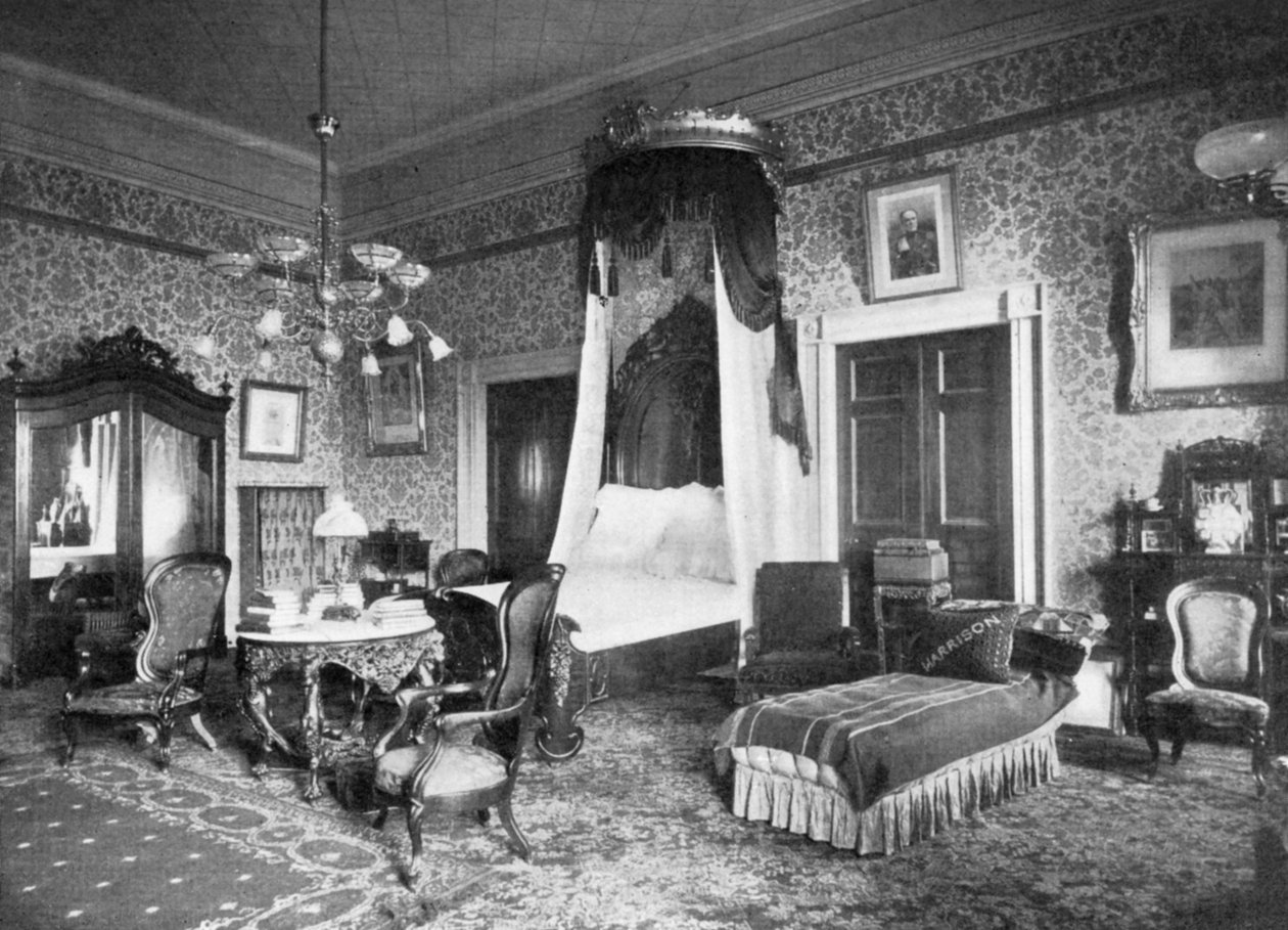 Quarto do Presidente Harrisons na Casa Branca, Washington DC, EUA, 1908 de Unbekannt