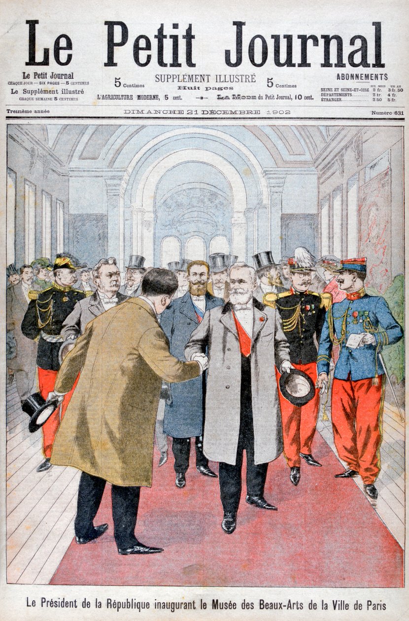 Presidente da República que abre o Museu de Belas Artes da Cidade de Paris, 1902 de Unbekannt