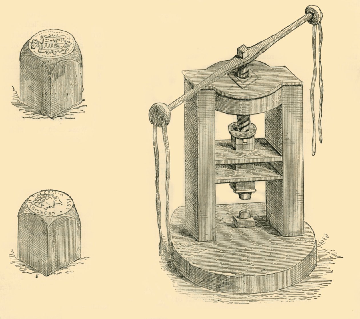 Prensas e matrizes usadas anteriormente na Casa da Moeda, c1872. de Unbekannt