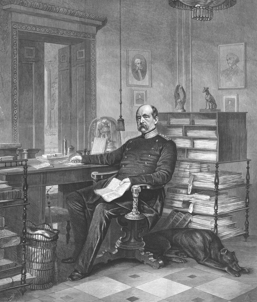Príncipe Bismarck em seu escritório, 1875 de Unbekannt