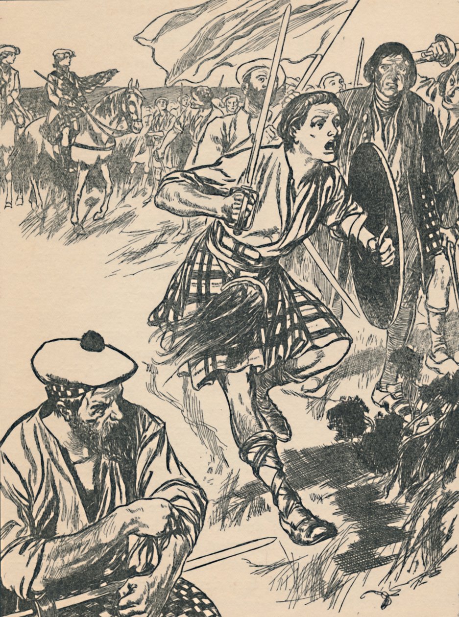 Príncipe Charlie na batalha de Culloden, c1907 de Unbekannt