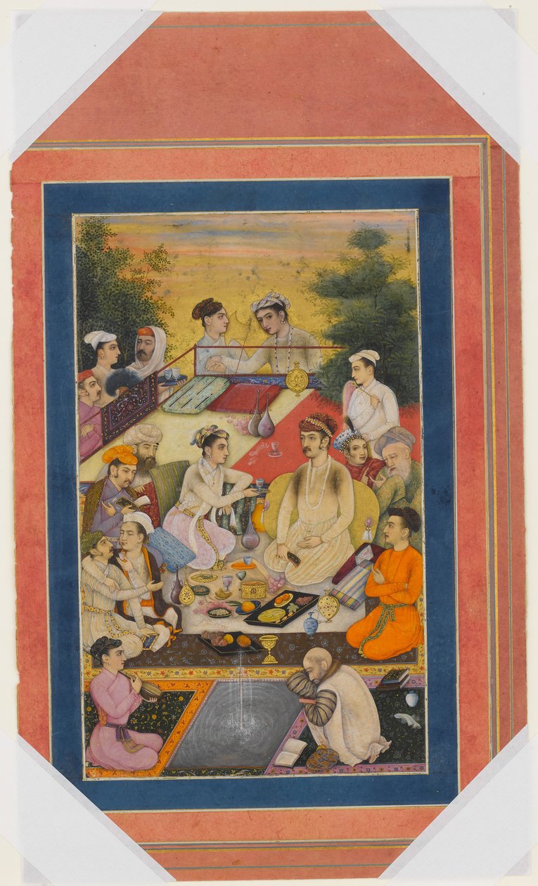 Prince Feasting on a Balcony, Folio do Davis Album, final do século XVII e início do século XVIII. de Unbekannt