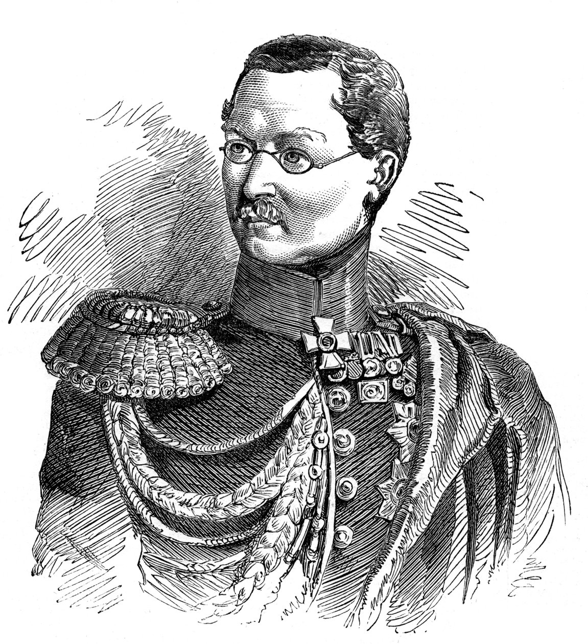 Príncipe Gortschakoff, general em chefe das forças russas nos principados do Danúbio, 1853 de Unbekannt