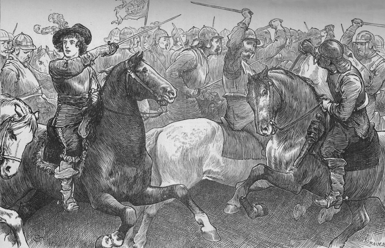 Príncipe Rupert em Edgehill, 23 de outubro de 1642, c1880 de Unbekannt