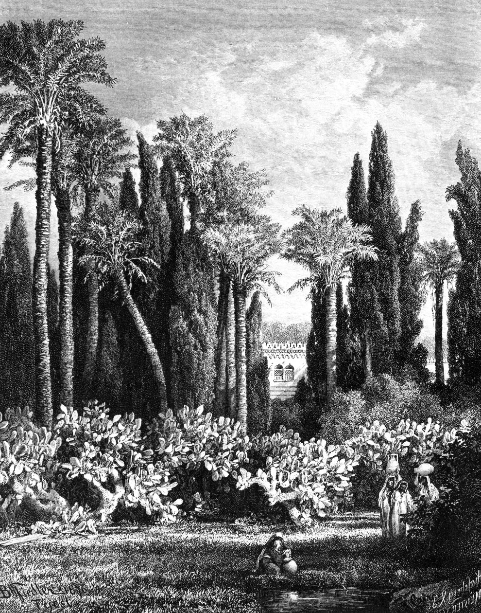 Jardim principesco no Cairo, Egito, 1880 de Unbekannt