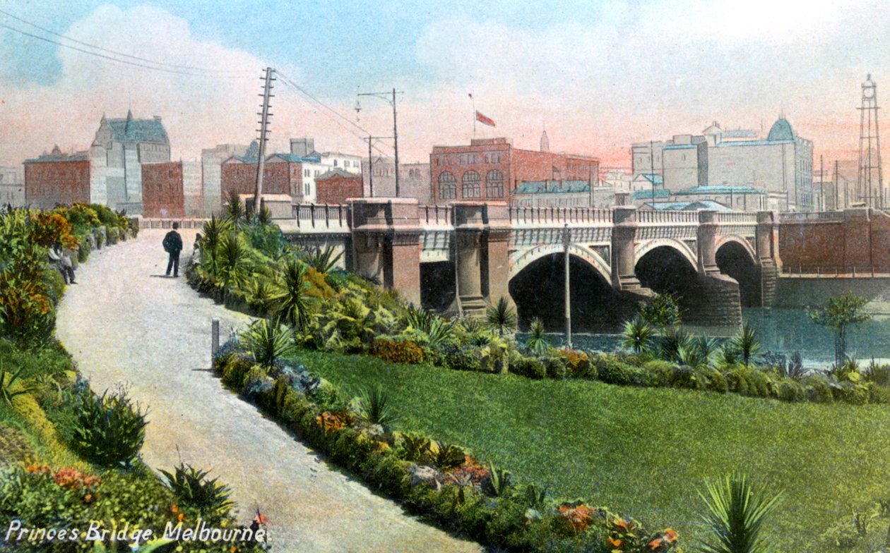 Princes Bridge, Melbourne, Austrália, 1912 de Unbekannt