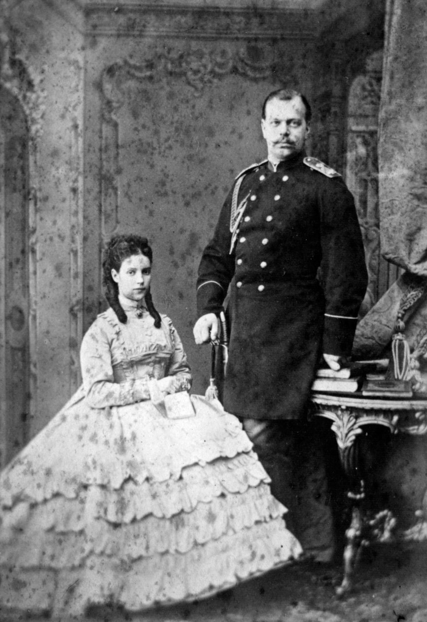 Princesa Dagmar da Dinamarca e Grão-Duque Alexander Alexandrovich da Rússia, 1866. de Unbekannt
