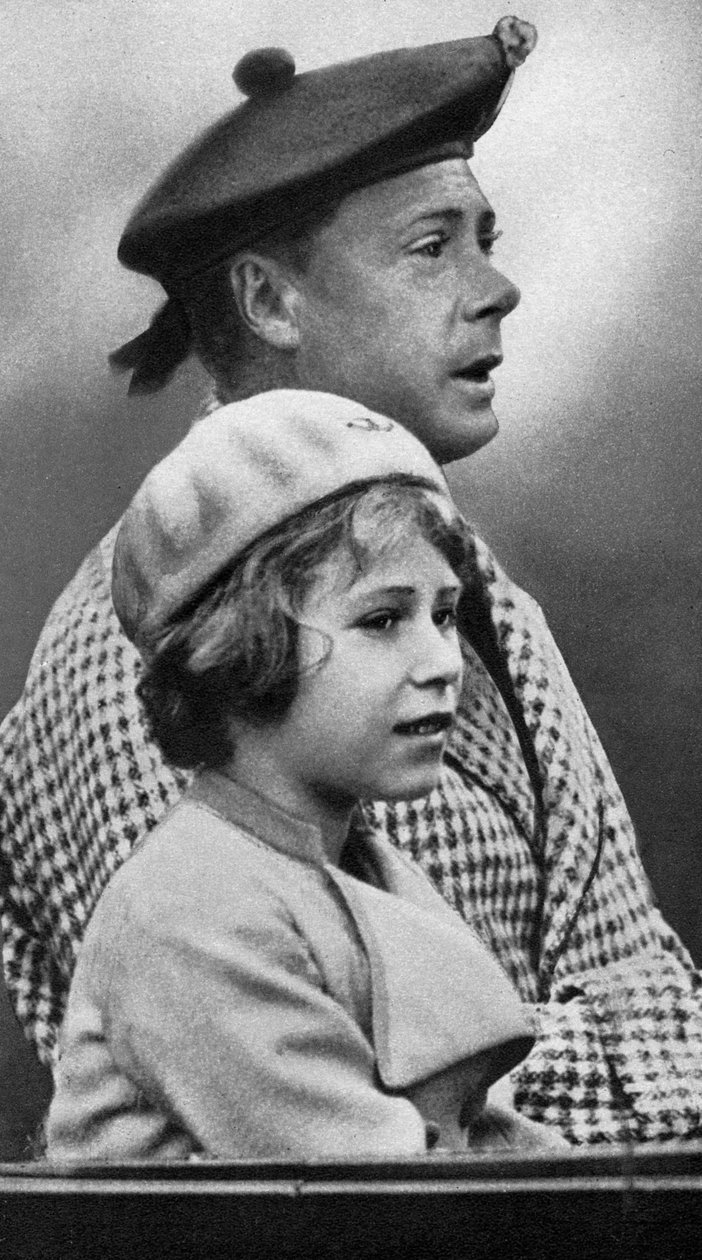 Princesa Elizabeth com seu tio David, c1936 de Unbekannt