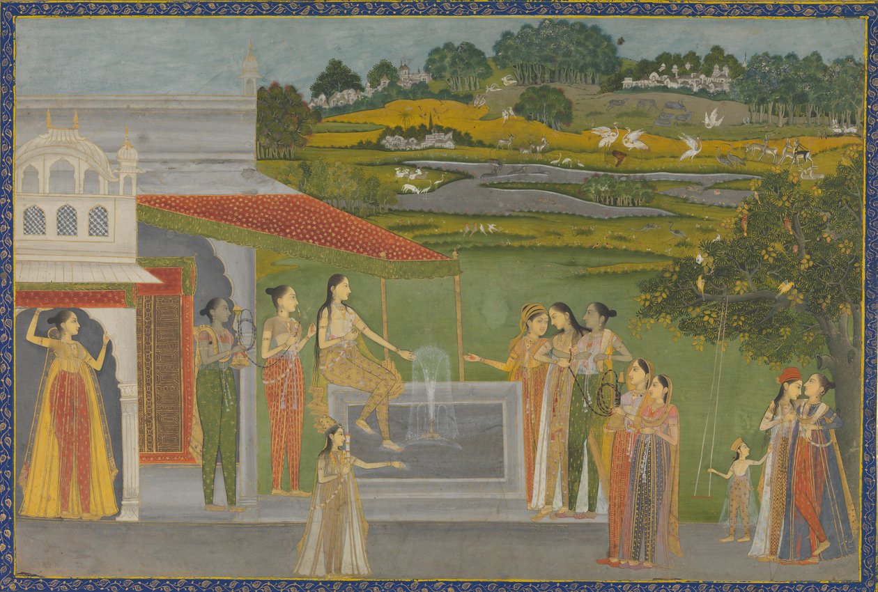 Princesas se reúnem em uma fonte, ca. 1770. de Unbekannt