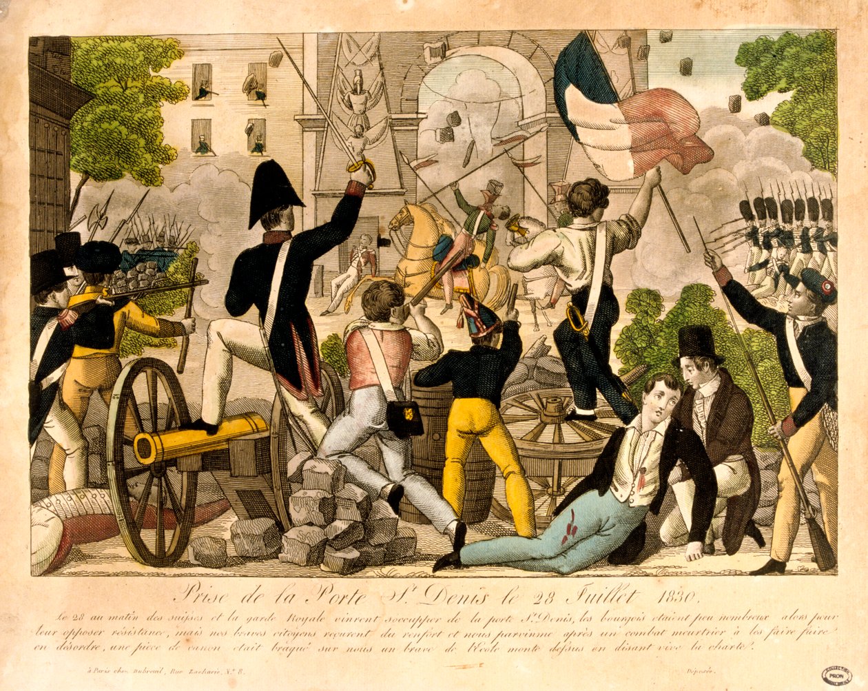 Retirado de Porte St Denis em 28 de julho de 1830, Revolução de 1830, Paris de Unbekannt
