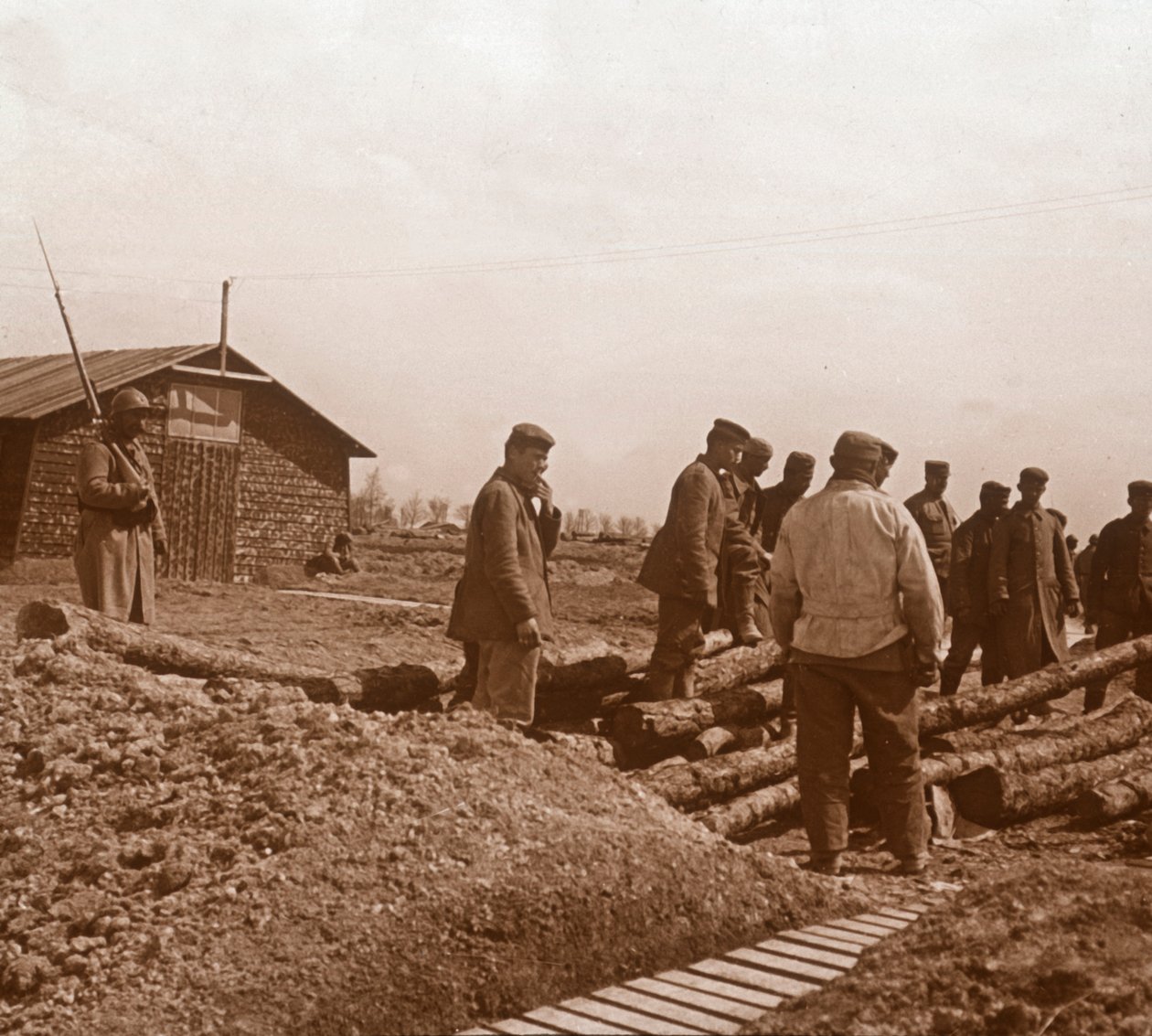 Prisioneiros, Chalons, norte da França, c1914-c1918 de Unbekannt