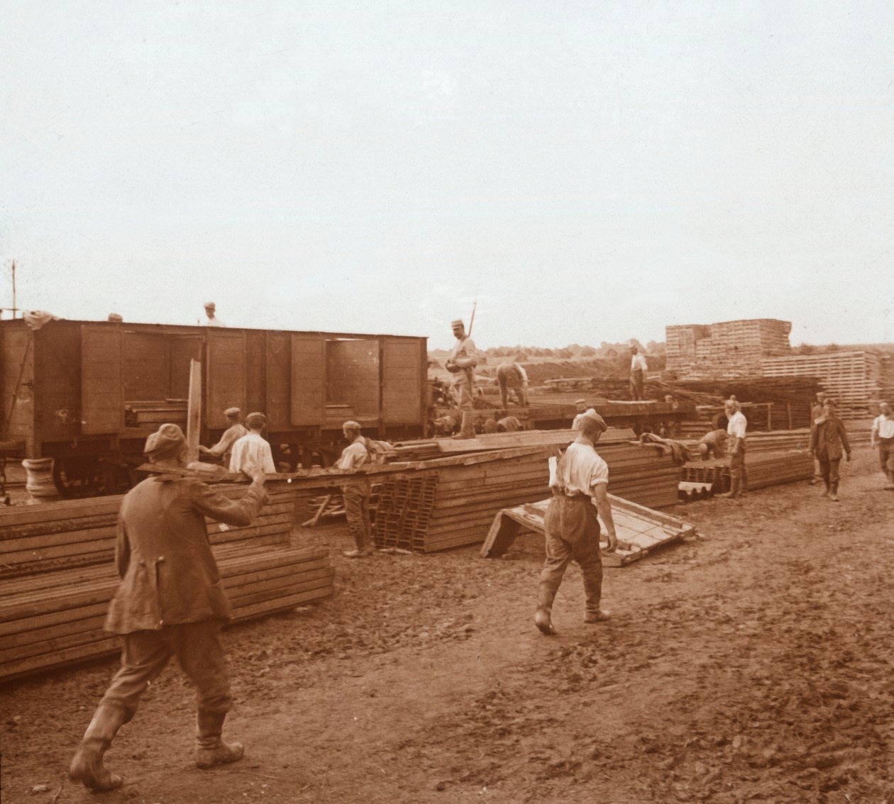 Prisioneiros, Genicourt, norte da França, c1914-c1918 de Unbekannt
