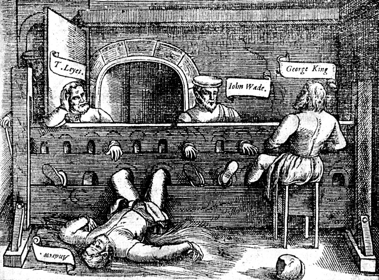 Prisioneiros na Torre Lollards, 1550s, c1920 de Unbekannt