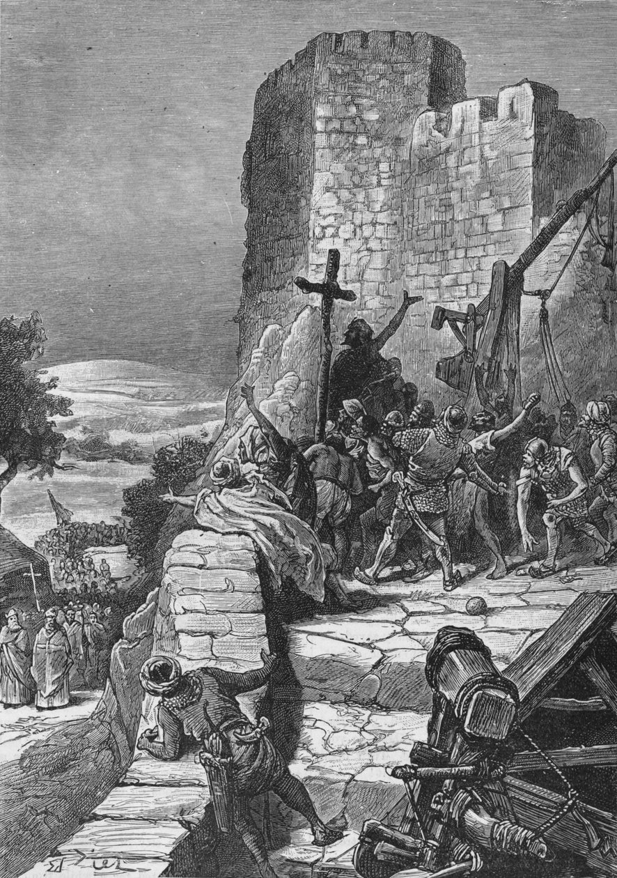 Procissão dos cruzados em volta dos muros de Jerusalém, 1099 1905. de Unbekannt