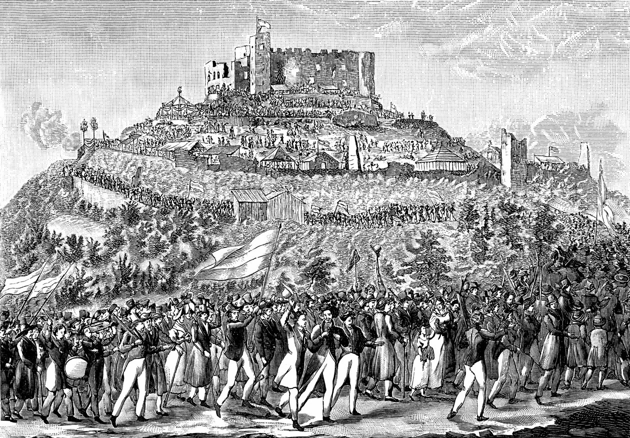 Procissão ao Castelo de Hambach em 27 de maio de 1832. de Unbekannt