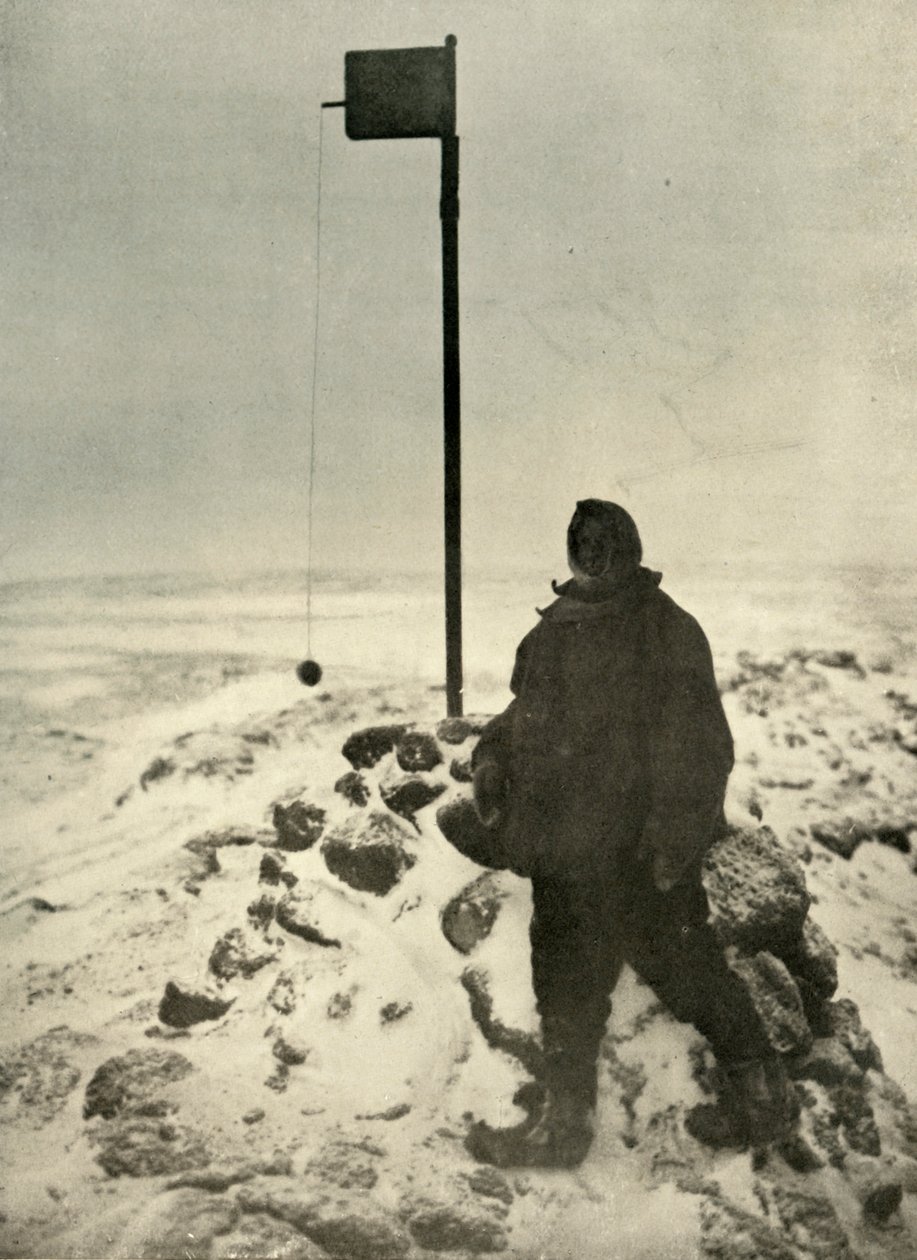 Professor David Standing By Mawsons Anemometer, c1908, 1909. de Unbekannt
