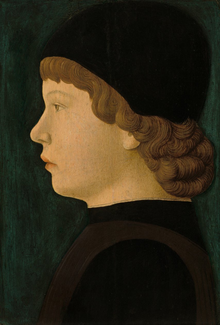 Retrato de perfil de um menino, c. 14601470. de Unbekannt