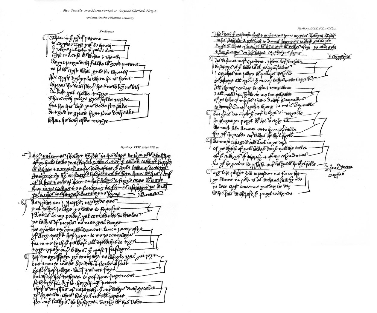 Prólogos e texto do manuscrito de peças de Corpus Christi, século XV, 1840 de Unbekannt