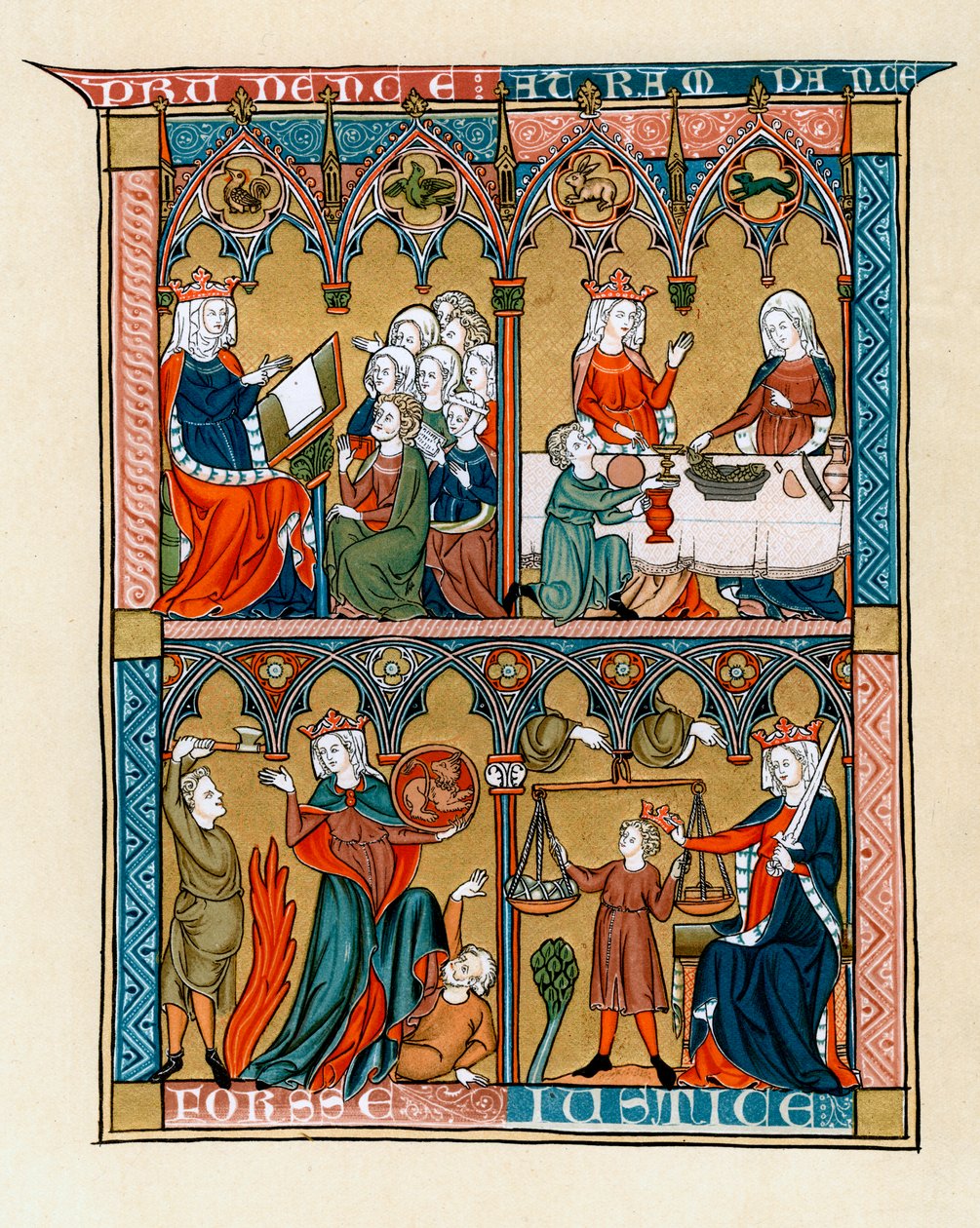 Prudência, Temperança, Fortitude e Justiça, 1290-1300 de Unbekannt