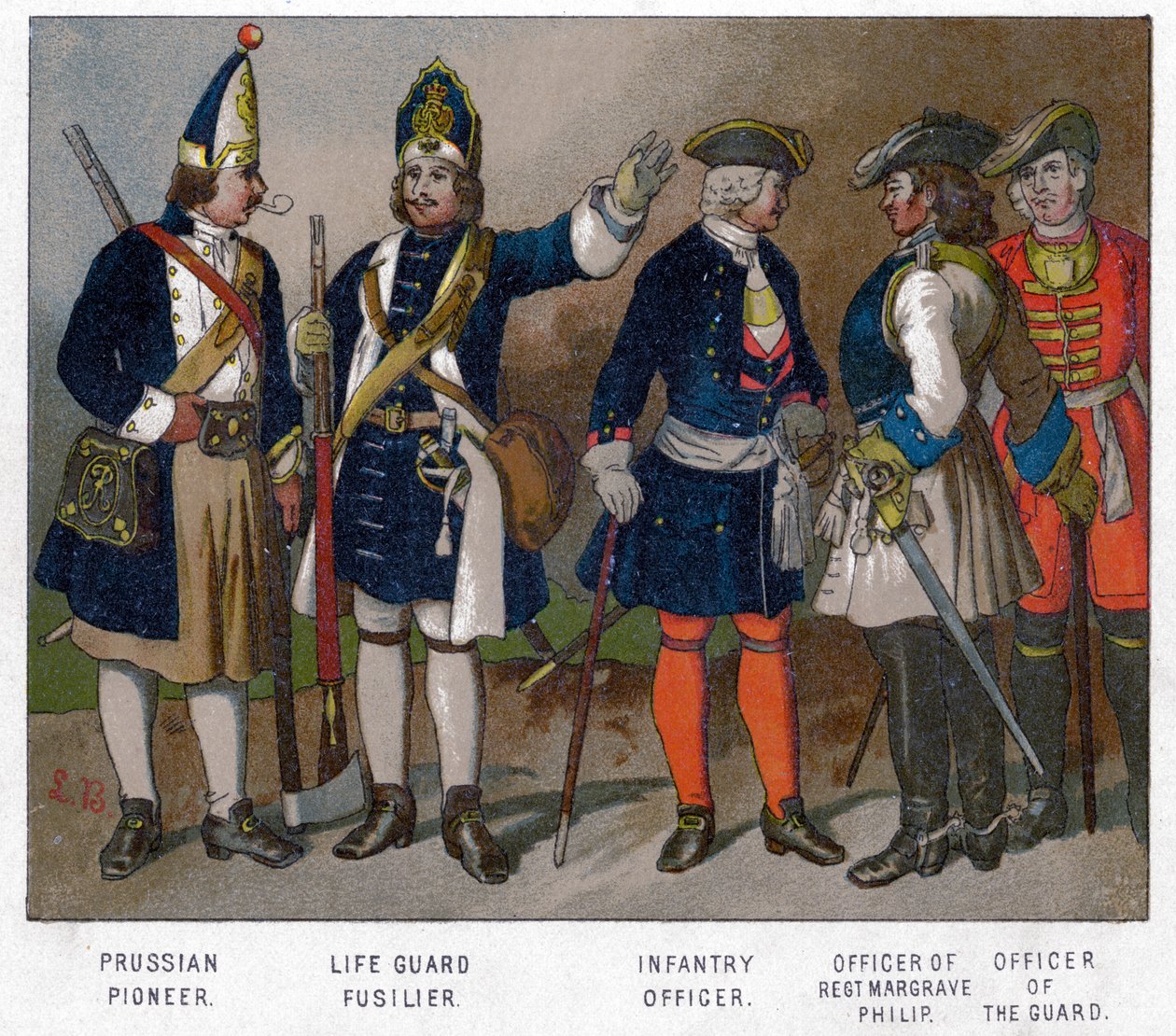 Soldados prussianos e franceses do século XIX de 1704 de Unbekannt