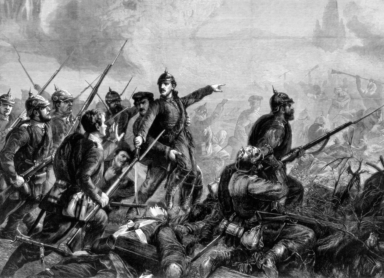 Infantaria prussiana encarregada, Guerra Franco-Prussiana, 1870 de Unbekannt